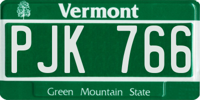 VT license plate PJK766