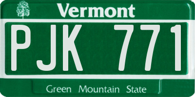 VT license plate PJK771