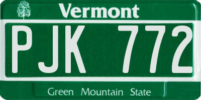 VT license plate PJK772
