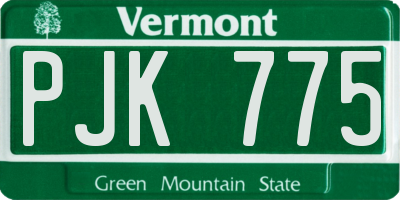 VT license plate PJK775