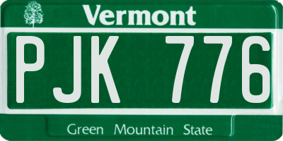 VT license plate PJK776
