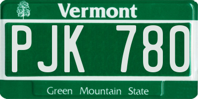 VT license plate PJK780