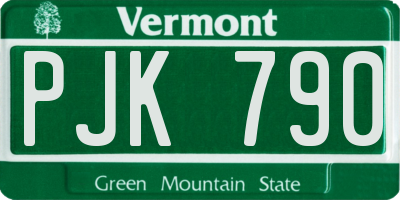 VT license plate PJK790