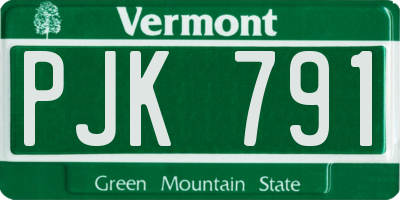 VT license plate PJK791