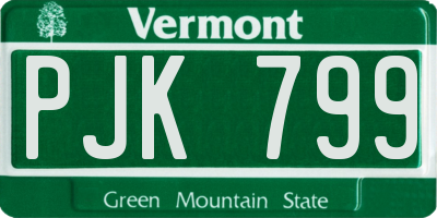 VT license plate PJK799