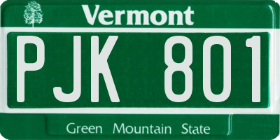 VT license plate PJK801