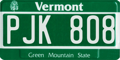VT license plate PJK808