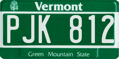 VT license plate PJK812