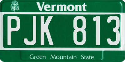 VT license plate PJK813