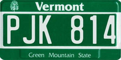VT license plate PJK814