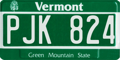 VT license plate PJK824