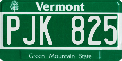 VT license plate PJK825