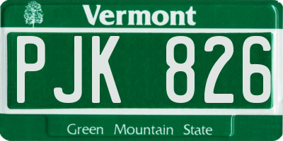 VT license plate PJK826