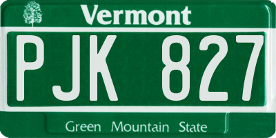 VT license plate PJK827