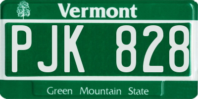VT license plate PJK828