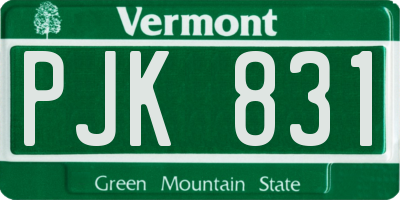 VT license plate PJK831