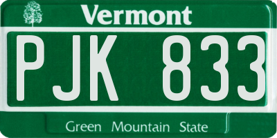 VT license plate PJK833