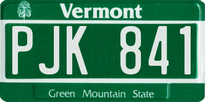 VT license plate PJK841