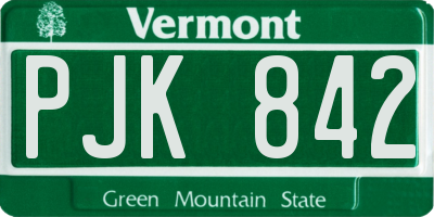 VT license plate PJK842
