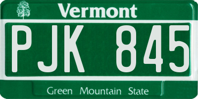 VT license plate PJK845