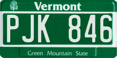 VT license plate PJK846