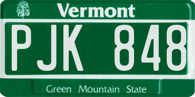 VT license plate PJK848