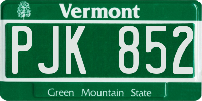 VT license plate PJK852