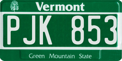 VT license plate PJK853