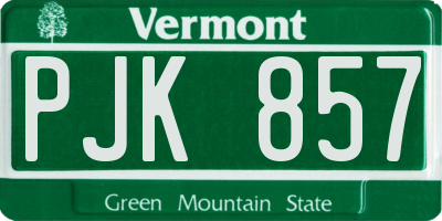 VT license plate PJK857