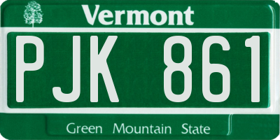 VT license plate PJK861