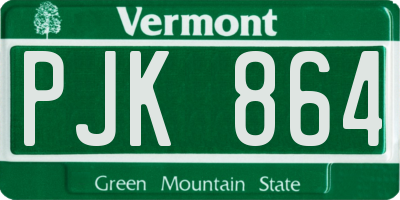 VT license plate PJK864