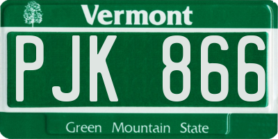 VT license plate PJK866