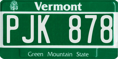 VT license plate PJK878