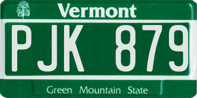 VT license plate PJK879