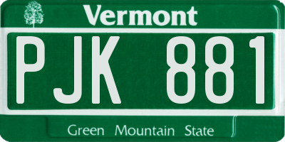 VT license plate PJK881