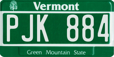 VT license plate PJK884