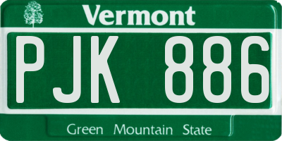 VT license plate PJK886