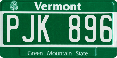 VT license plate PJK896
