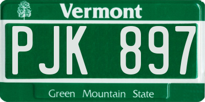 VT license plate PJK897