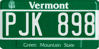 VT license plate PJK898