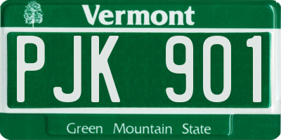VT license plate PJK901