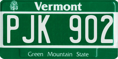VT license plate PJK902