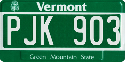 VT license plate PJK903