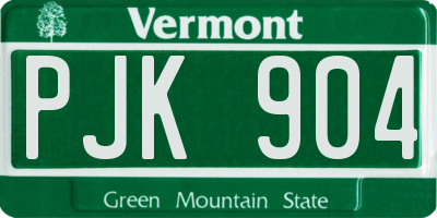 VT license plate PJK904