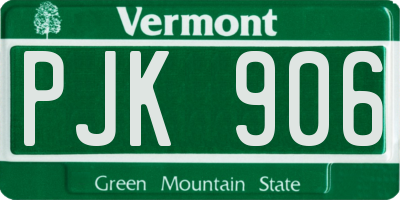 VT license plate PJK906