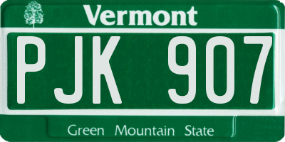 VT license plate PJK907
