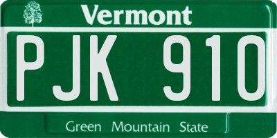 VT license plate PJK910