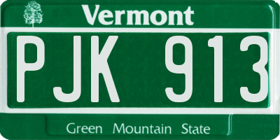 VT license plate PJK913