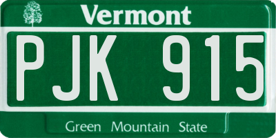 VT license plate PJK915