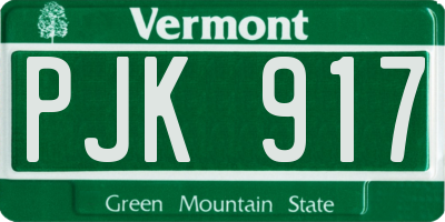 VT license plate PJK917